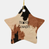 Cream Brown Cowhide Keramik Ornament (Vorne)