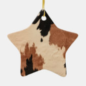 Cream Brown Cowhide Keramik Ornament (Hinten)