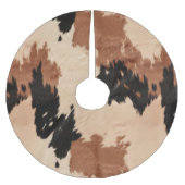 Cream Brown Cowhide Polyester Weihnachtsbaumdecke (Vorderseite)