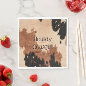 Cream Brown Cowhide Serviette (Beispiel)