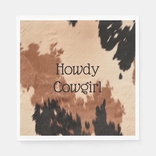 Cream Brown Cowhide Serviette (Vorderseite)