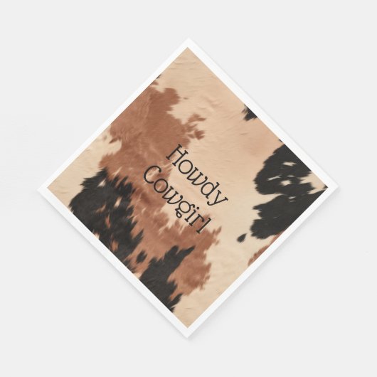Cream Brown Cowhide Serviette (Ecke)