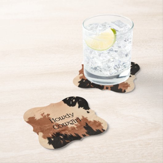 Cream Brown Cowhide Untersetzer (Vor Ort)