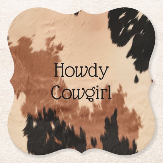 Cream Brown Cowhide Untersetzer (Vorderseite)