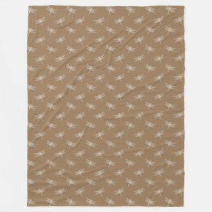 Cream Brown Dragonflies Fleecedecke