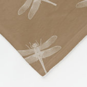Cream Brown Dragonflies Fleecedecke (Ecke)