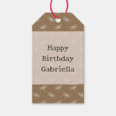 Cream Brown Dragonflies Geschenkanhänger (Vorderseite)