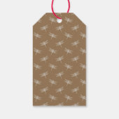 Cream Brown Dragonflies Geschenkanhänger (Rückseite)