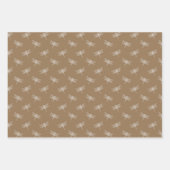 Cream Brown Dragonflies Herz Streifen Geschenkpapier Set (Vorderseite)