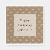 Cream Brown Dragonflies Serviette (Vorderseite)