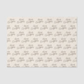 Cream Brown Elegant Script Frohe Weihnachten Seidenpapier (Vorderseite)