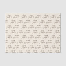 Cream Brown Elegant Script Frohe Weihnachten Seidenpapier