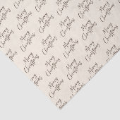 Cream Brown Elegant Script Frohe Weihnachten Seidenpapier (Ausschnitt)