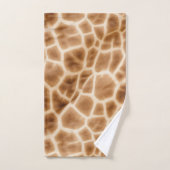Cream Brown Giraffe Animal Print Badhandtuch Set (Handtuch)