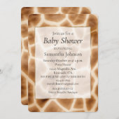 Cream Brown Giraffe Animal Print Einladung (Vorne/Hinten)