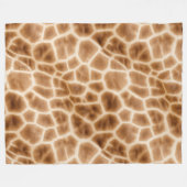 Cream Brown Giraffe Animal Print Fleecedecke (Vorderseite (Horizontal))
