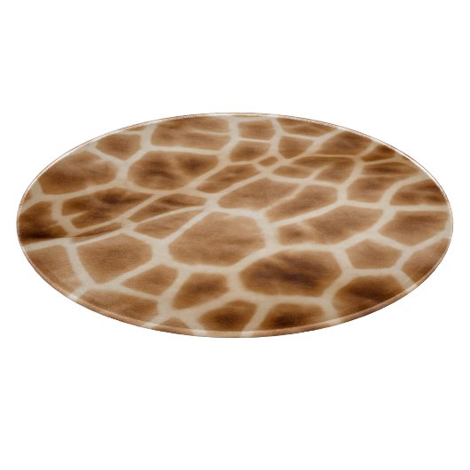 Cream Brown Giraffe Animal Print Schneidebrett (Ecke)