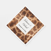 Cream Brown Giraffe Animal Wedding Serviette (Ecke)