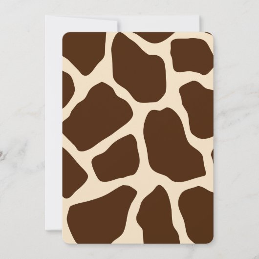 Cream Brown Giraffe Print Baby Dusche Einladung (Vorderseite)