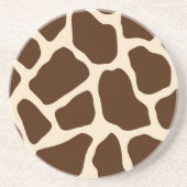 Cream Brown Giraffe Print Getränkeuntersetzer (Vorne)