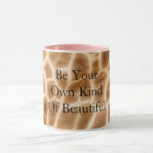 Cream Brown Giraffe Print Tasse (Zentrum)