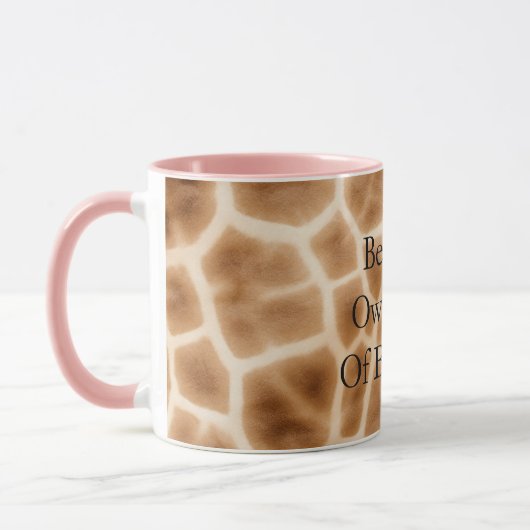 Cream Brown Giraffe Print Tasse (Links)