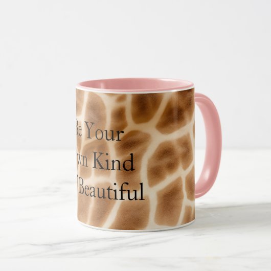 Cream Brown Giraffe Print Tasse (VorderseiteRechts)