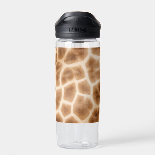 Cream Brown Giraffe Print Trinkflasche (Rückseite)