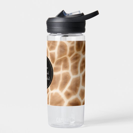 Cream Brown Giraffe Print Trinkflasche (Links)