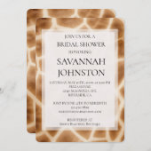 Cream Brown Giraffe Safari Brautparty Einladung (Vorne/Hinten)