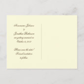 Cream Brown Gold Verzierte Juwelen Save the Date Ankündigungspostkarte (Rückseite)