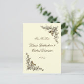 Cream Brown Gold Verzierte Juwelen Save the Date Ankündigungspostkarte (Stehend Vorderseite)