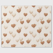 Cream Brown Heart Balloons Love in the Air Geschenkpapier (Flach)