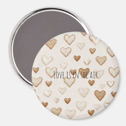 Cream & Brown Hearts   Magnet (Vorderseite/Rückseite)