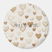 Cream & Brown Hearts Magnet (Vorne)