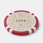 Cream Brown Hearts Valentine's Day Love Pokerchips (Einzeln)