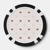 Cream Brown Hearts Valentine's Day Pokerchips (Rückseite)