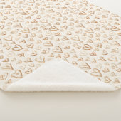 Cream Brown Hearts Valentine's Day Sherpadecke (3/4)