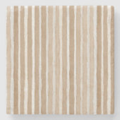 Cream & Brown Hearts Valentine's Day Steinuntersetzer (Vorderseite)