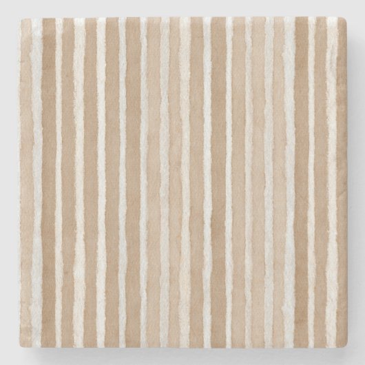 Cream & Brown Hearts Valentine's Day Steinuntersetzer (Vorderseite)