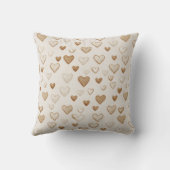 Cream & Brown Hearts Valentinstag Kissen (Rückseite)