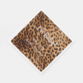 Cream Brown Leopard Print Baby Dusche Serviette (Ecke)