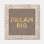 Cream Brown Leopard Print Gold Dream Magnet (Vorne)