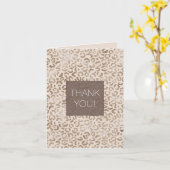 Cream Brown Leopard Print Vielen Dank Karte (Gelbe Blume)