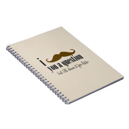 Cream Brown Mustache Sie ein Frage Spaß Spaß Notizblock