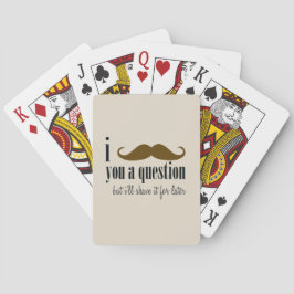 Cream Brown Mustache Sie ein Frage Spaß Spaß Spielkarten