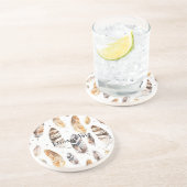 Cream Brown Native Feathers Getränkeuntersetzer (Seite)