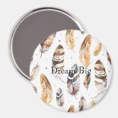 Cream Brown Native Feathers Magnet (Vorderseite/Rückseite)