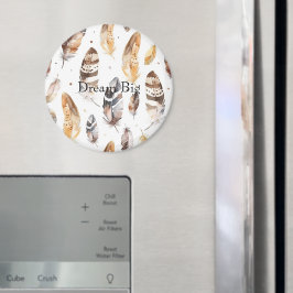 Cream Brown Native Feathers Magnet