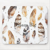Cream Brown Native Feathers Mousepad (Vorne)